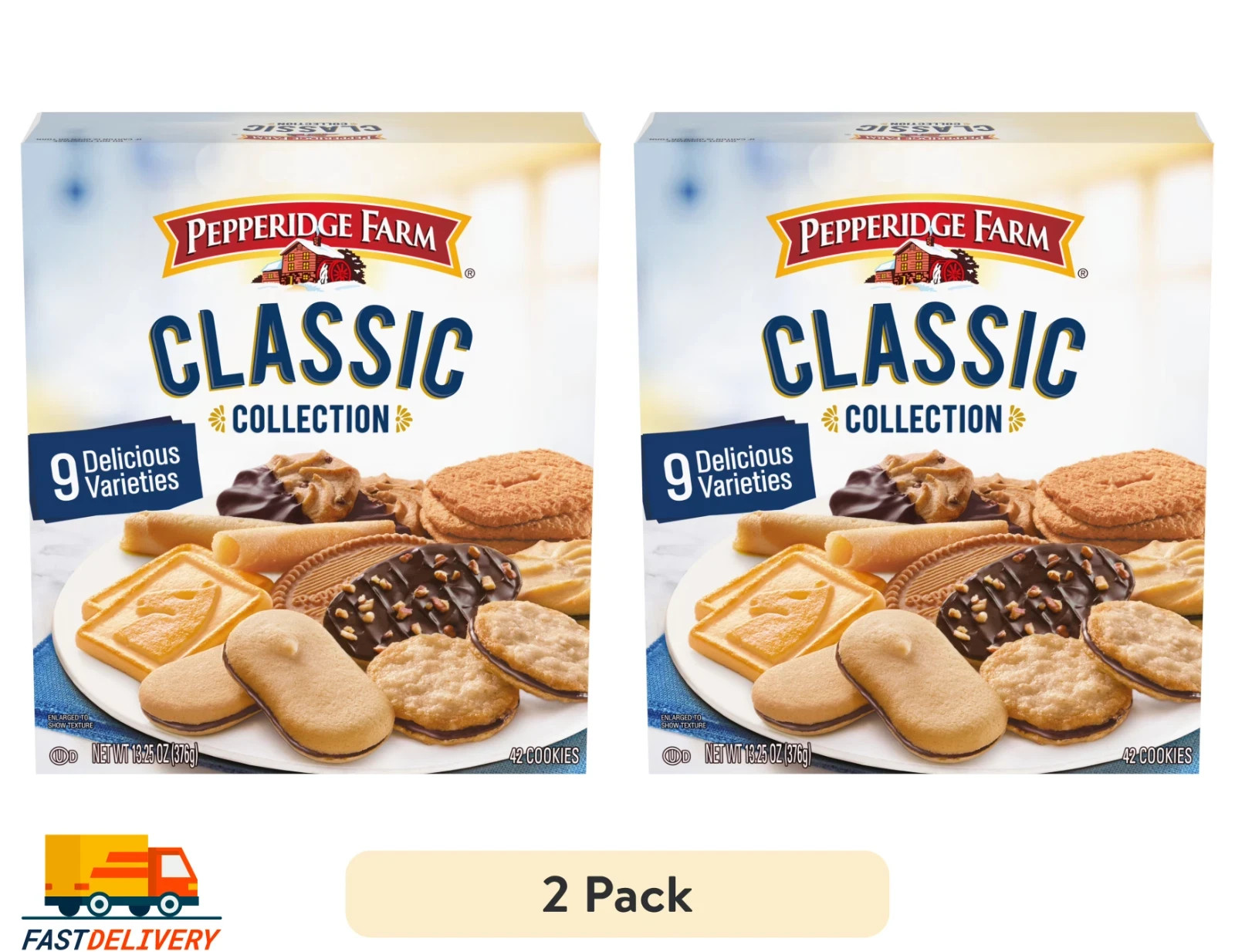 Pepperidge Farm Holiday Classic Cookie Collection,9 Cookie Varieties (Pack of 2)