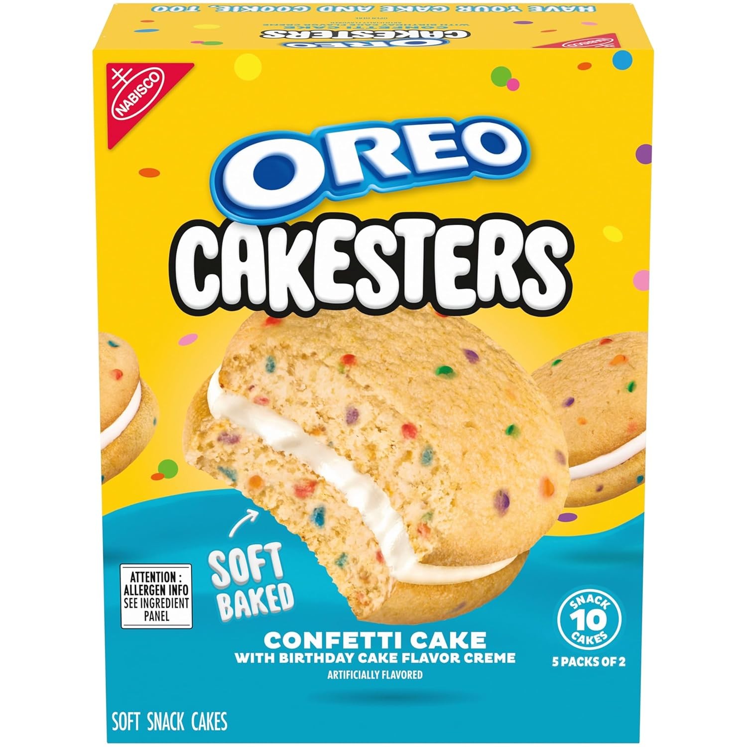 OREO Cakesters Confetti Cake Soft Snack Packs 5 Count