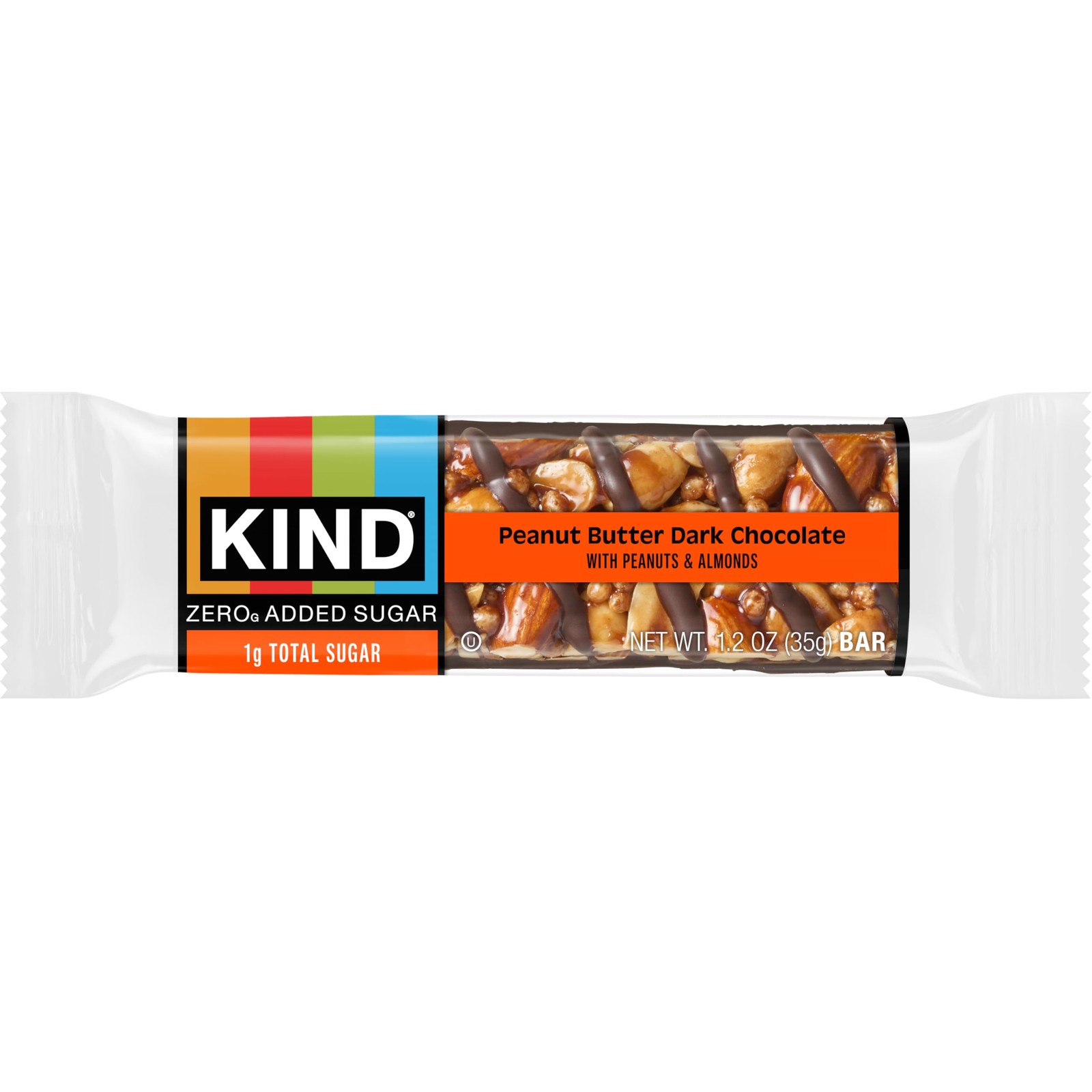Kind Zero Added Sugar Healthy Snacks Bars, Peanut Butter 5 Count (Pack of 1)