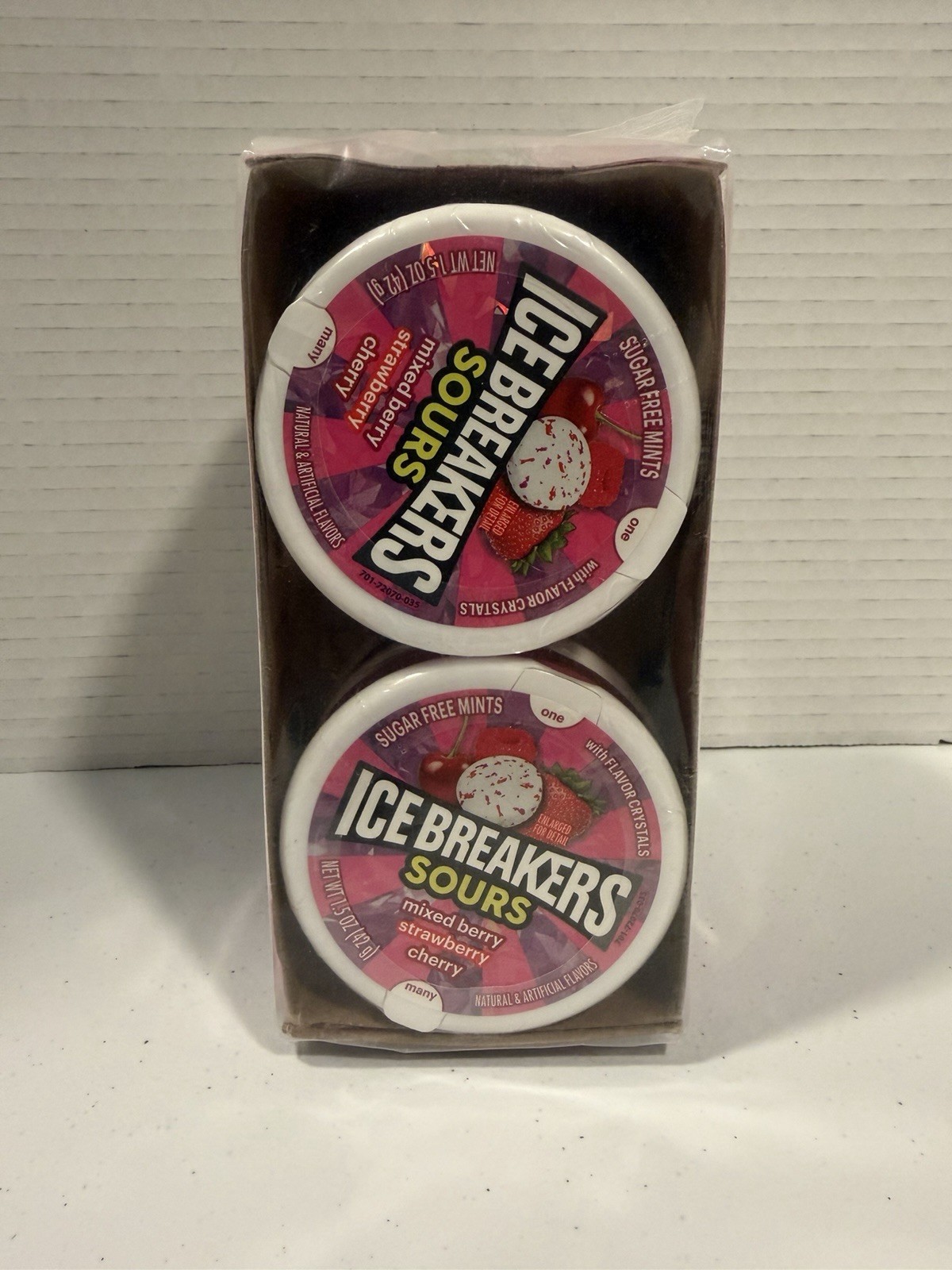 Ice Breakers Sugar Free Mints, Sour Assorted 1.5 Ounce (Pack of 8)
