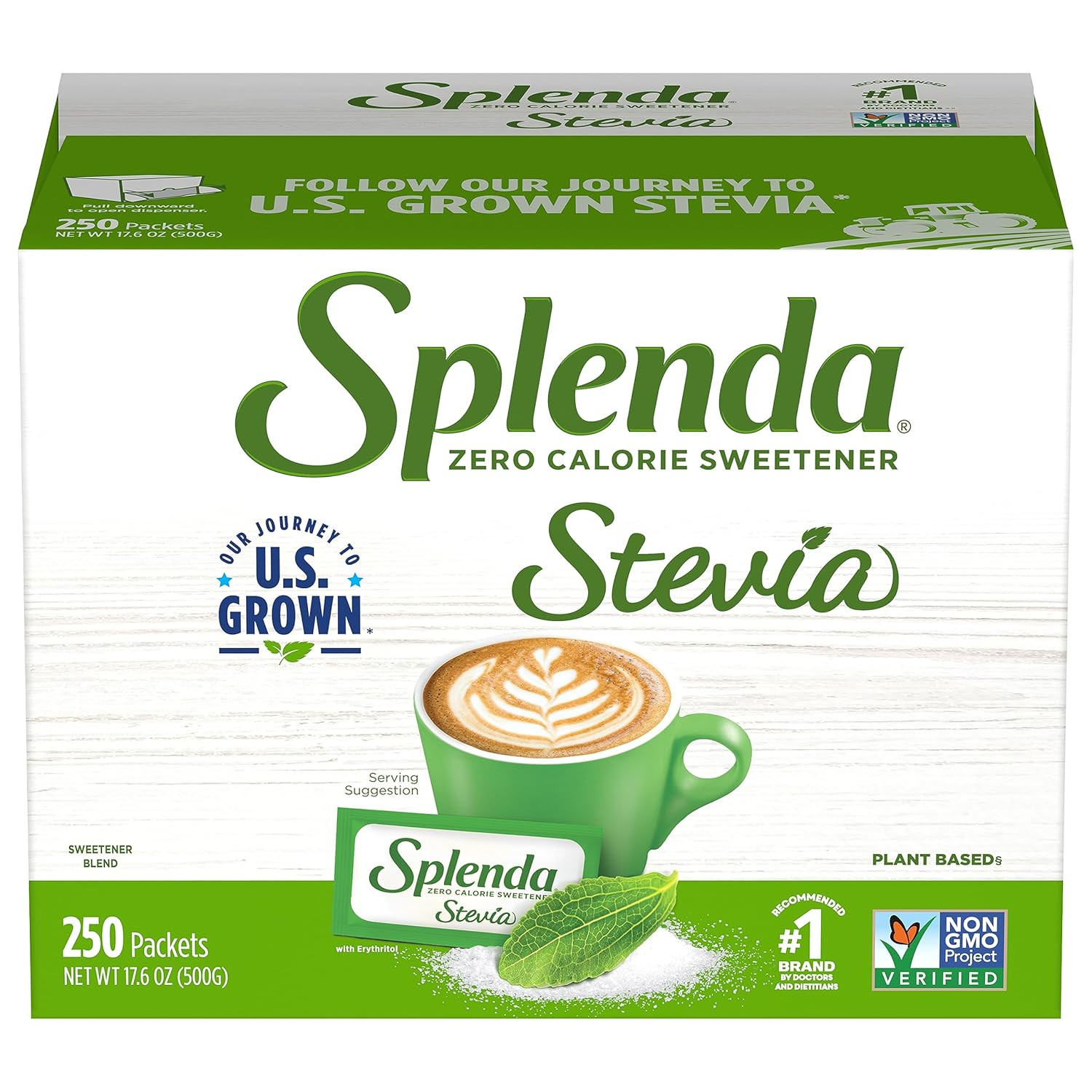 Stevia Zero Calorie Sweetener, Plant Based Sugar Substitute Granulated Powder, S