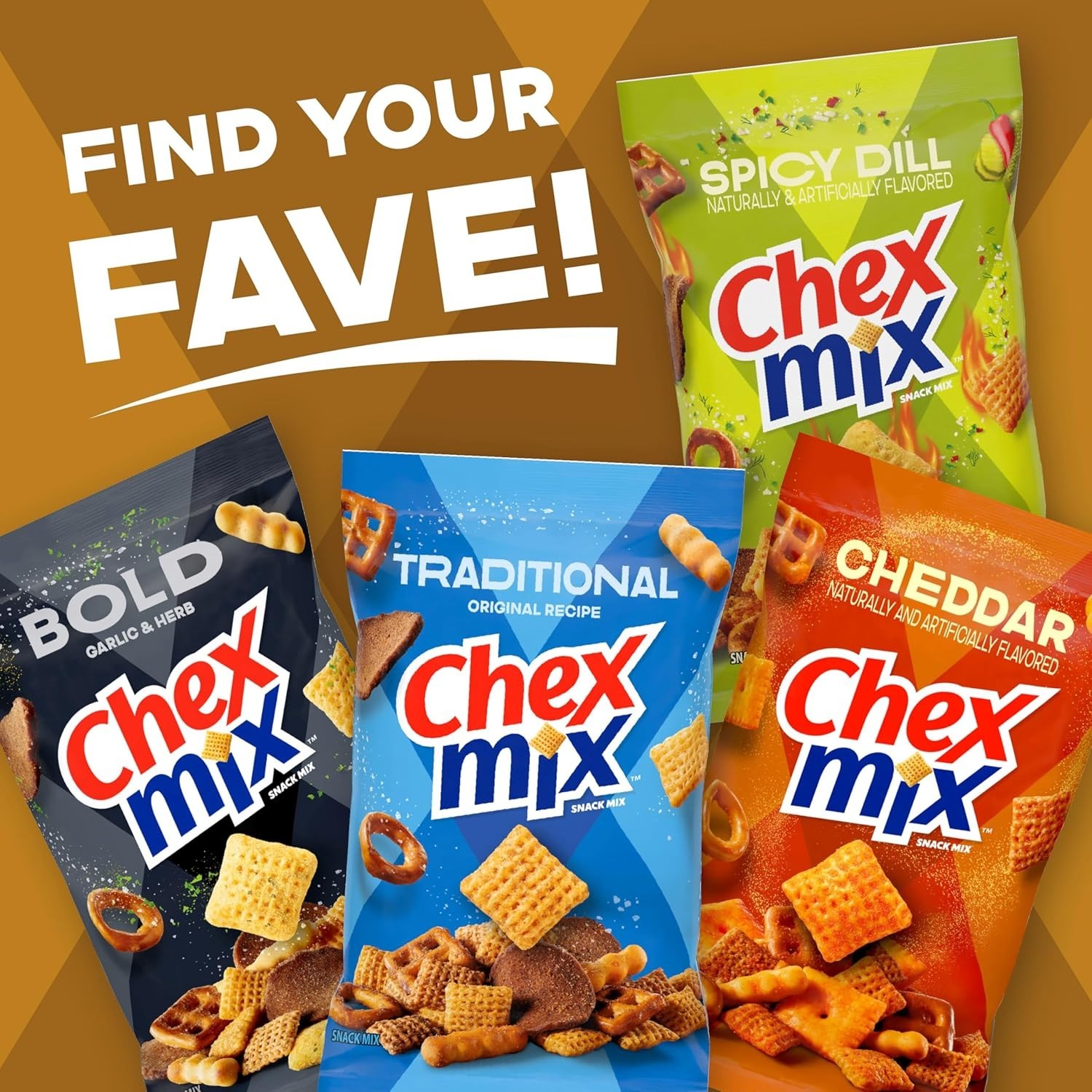 Chex Mix Turtle Snack Mix, Indulgent Snack Bag, Family Size, 13.5 oz