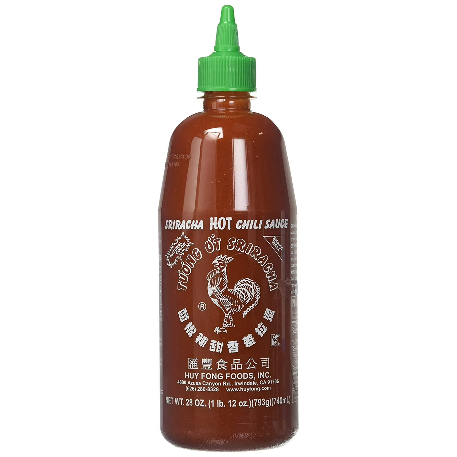 Huy Fong foods, sriracha hot chili Sauce bottle, large 28oz (793g)