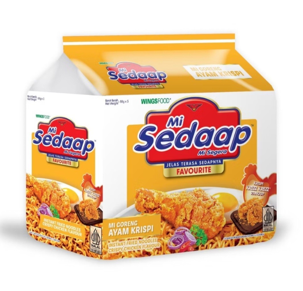 Mi Sedaap Instant Fried Noodles With Chicken Crispy Flavour ( 1 Unit 5 Packs )