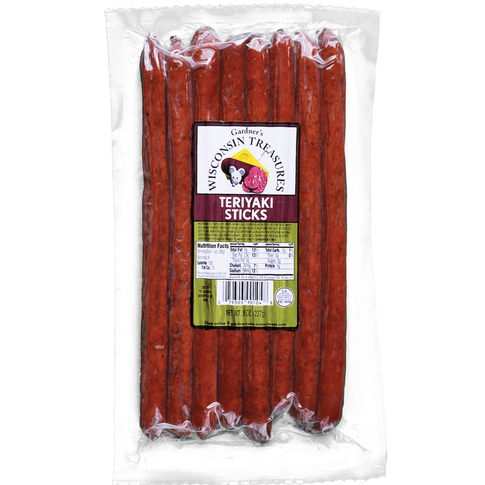 1/2 POUND BIG TERIYAKI Pork & Beef Meat Snack Sticks by Gardner’s – One 8 oz