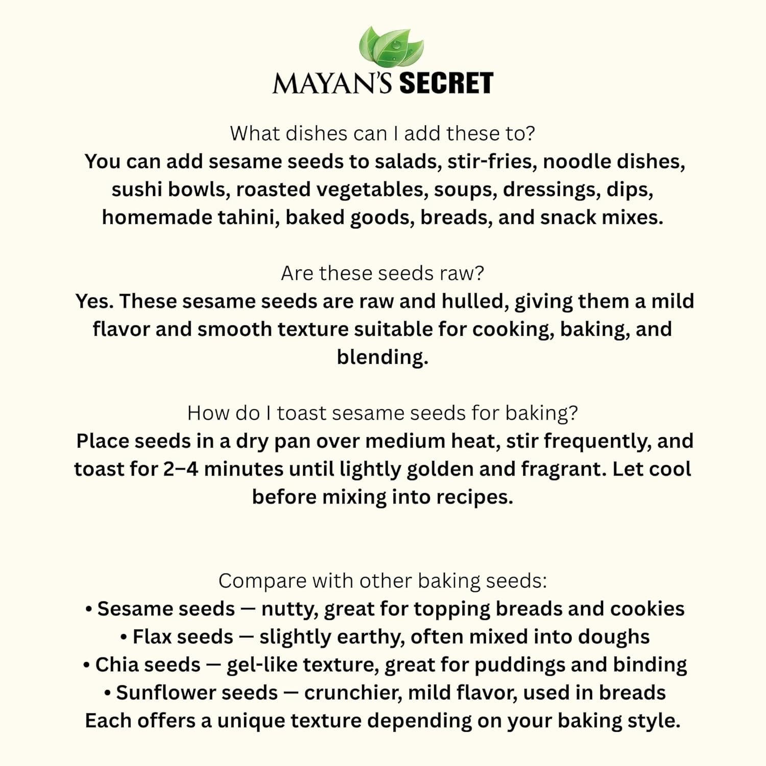 Mayan’s Secret Certified Organic hulled Sesame Seeds, 2 Lbs – Gluten Free, Raw,