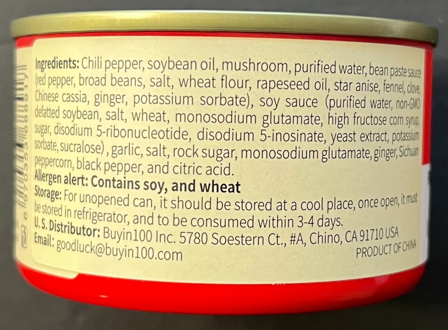 GOOD LUCK-Hot Sauce-«Fresh Pepper & Mushroom»-Pack of 3- 2.8 oz Cans-03/05/2027