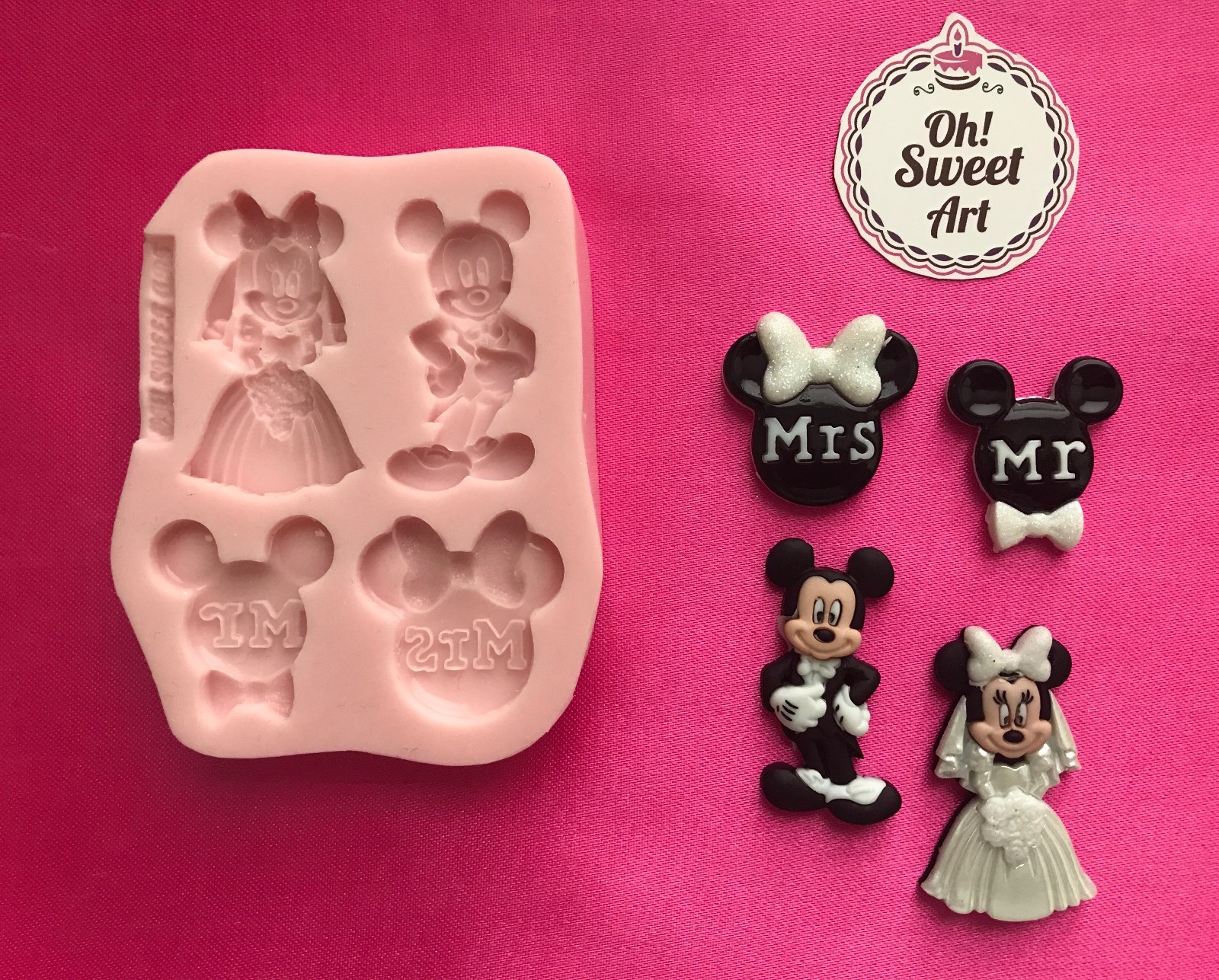 MICKEY MINNIE MOUSE WEDDING, Silicone Mold Food Cake Decoration Candy FDA