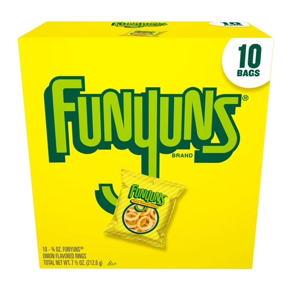Funyuns Onion Ring Flavored Snack Chips, 10 Count Multipack Free Shipping