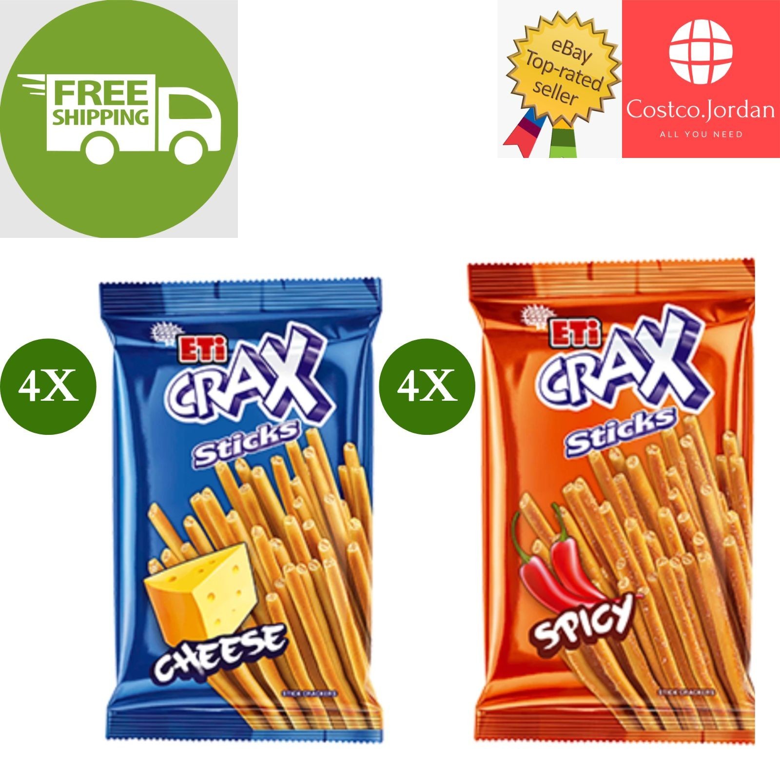 8 Pack X ETi Crax Cheese & Spicy Flavor Biscuit Sticks (45 Gram)⭐FREE SHIPPING⭐