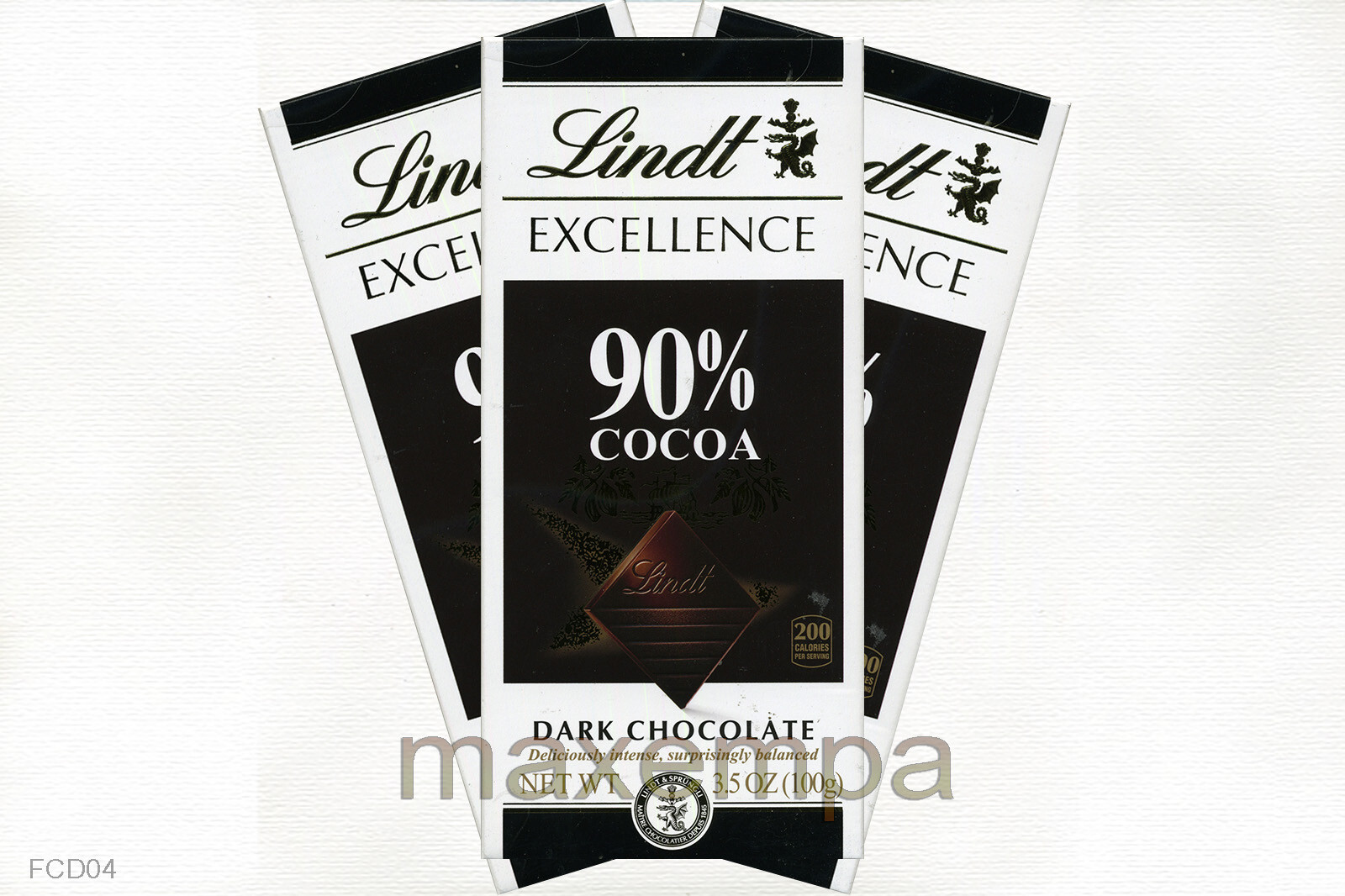 Lindt Excellence 90% Dark Chocolate Bar 3.5 oz (100g) 3-Bar-Pack