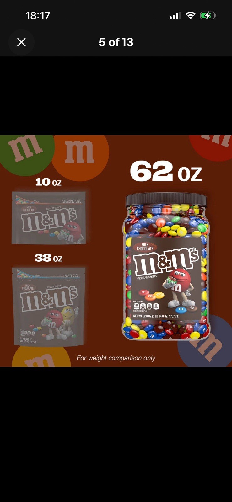2 Pack M&M’s Milk Chocolate And Reese’s Pieces – Pantry Size Candy, 62 oz Each