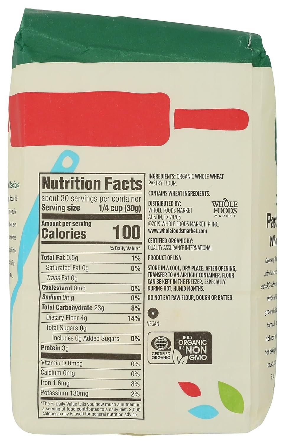 Organic Whole Wheat Pastry Flour, 2 LB