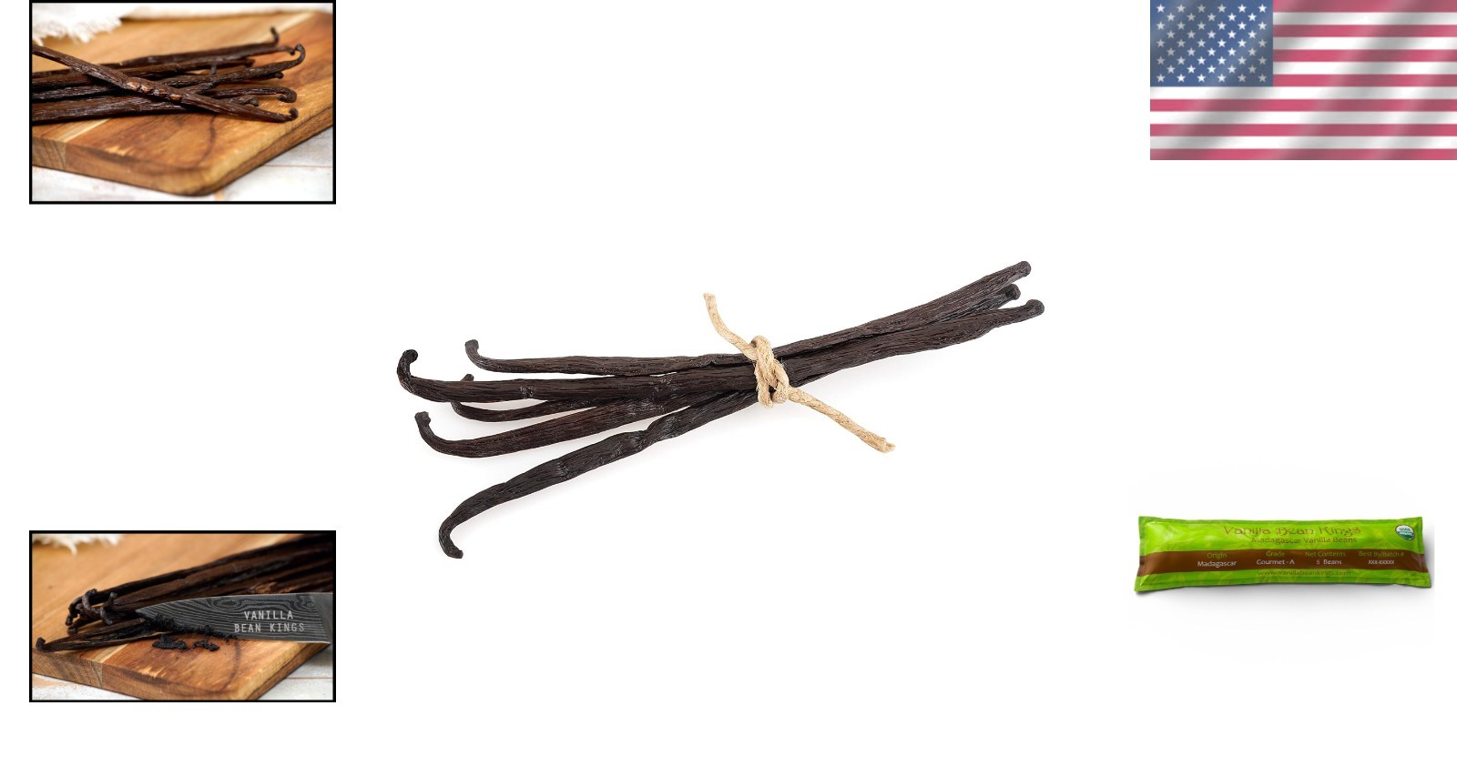 5 Organic Madagascar Vanilla Beans – Grade A Gourmet Pods for Baking Excellence