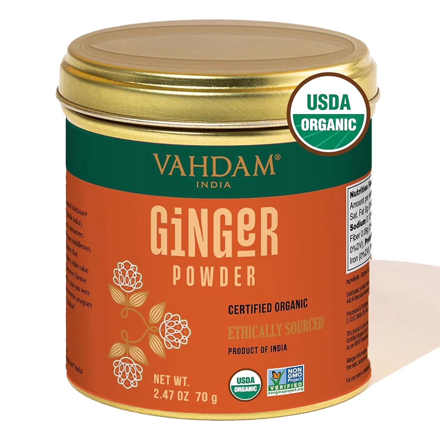 VAHDAM Organic Ginger Powder Spice, 2.47 oz | USDA Organic Ground Ginger Root…