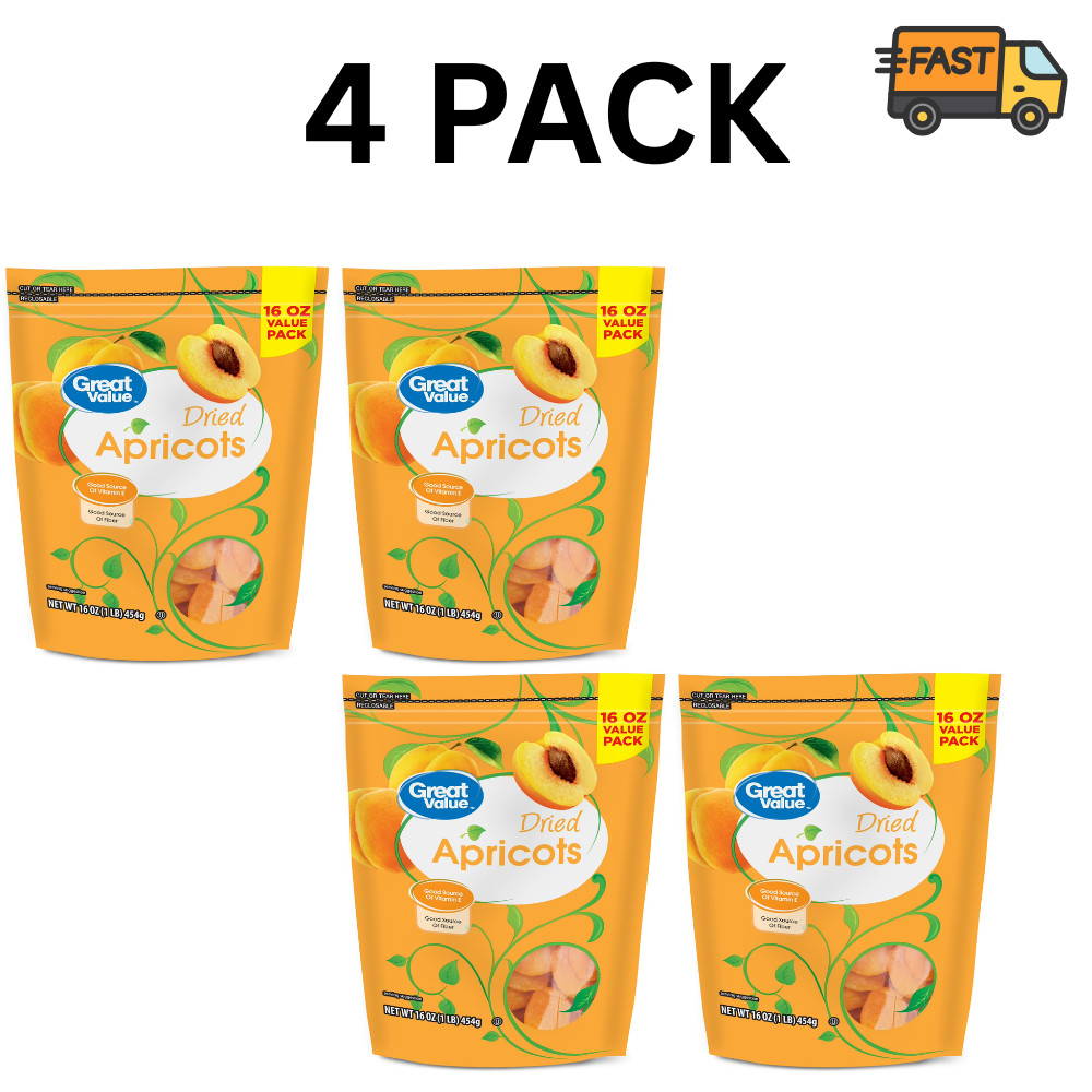 New Great Value Dried Apricots, 16 Oz Free Shipping..