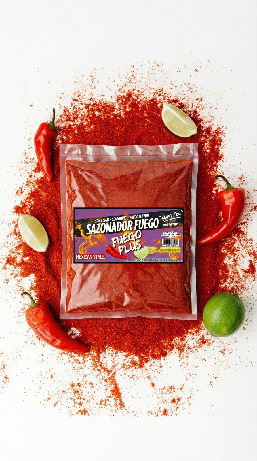 Fuego Seasoning – Extra Spicy Snack Flavor (15 LB) Fuego Sazonador