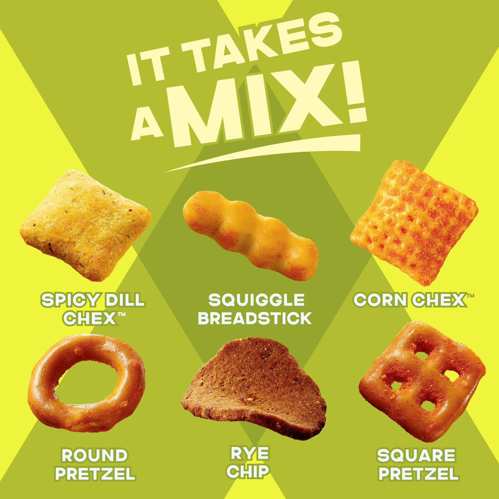 Chex Mix Spicy Dill Snack Mix, Savory Snack Bag, Family Size, 13.5 oz