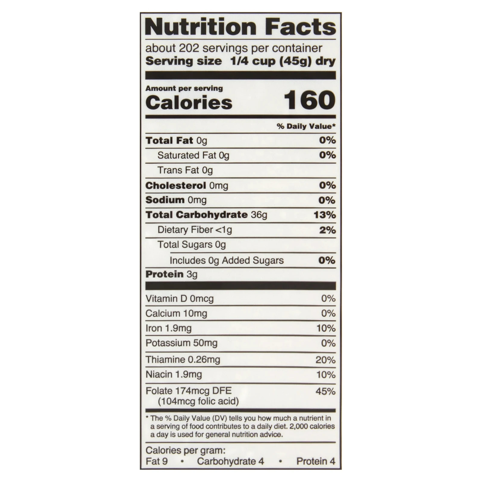 Great Value Long Grain Enriched White Rice, Bulk 20 lb Bag Cooking and Meal Prep