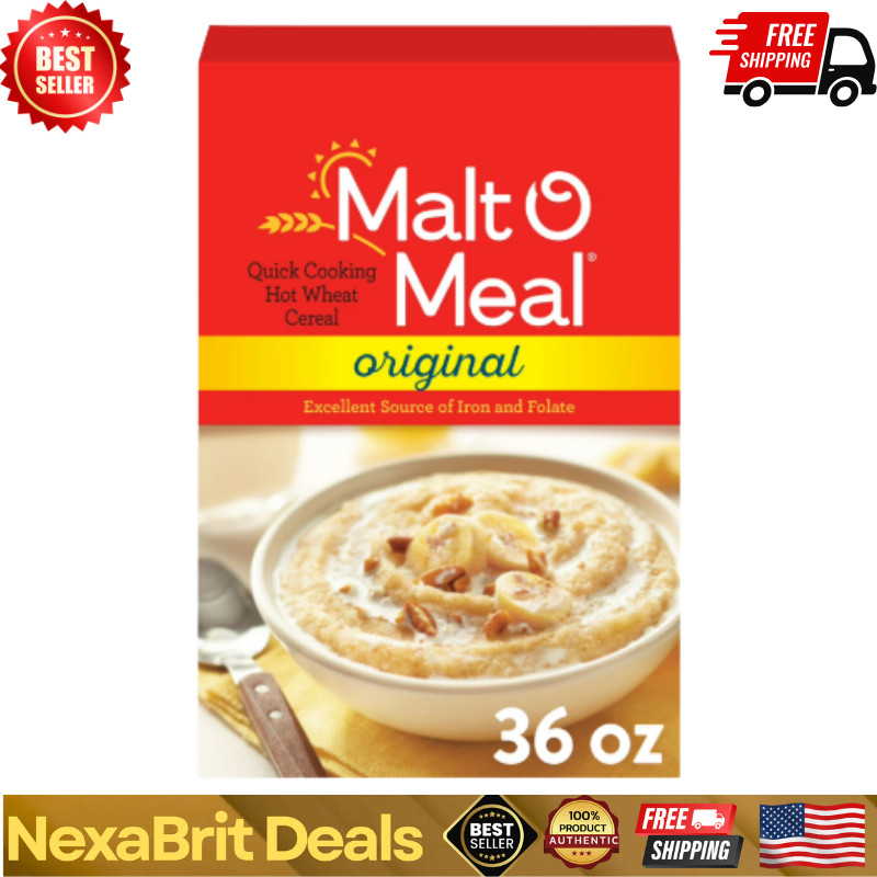 Malt-O-Meal Original Hot Breakfast Cereal, Quick Cooking, 36 Oz, 1 Count Box