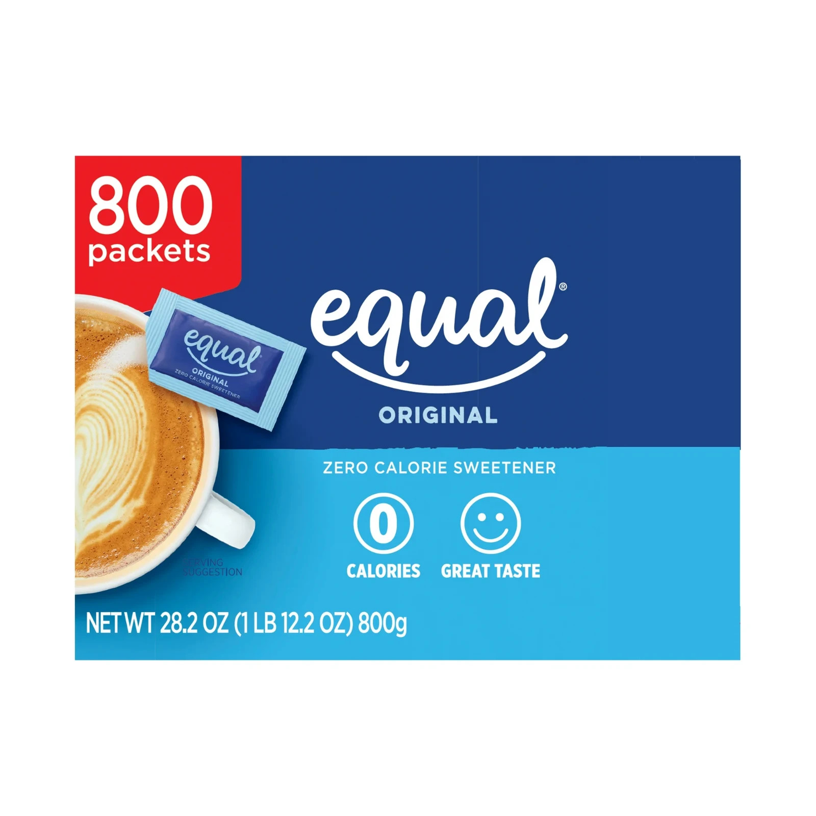 EQUAL Zero Calorie Sweetener, Sugar Substitute, 800 Packets