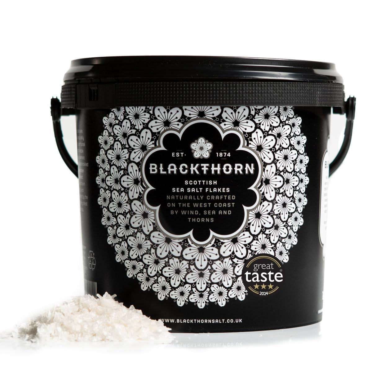Scottish Gourmet Sea Salt Flakes – Natural and Unrefined, 50oz Resealable Tub