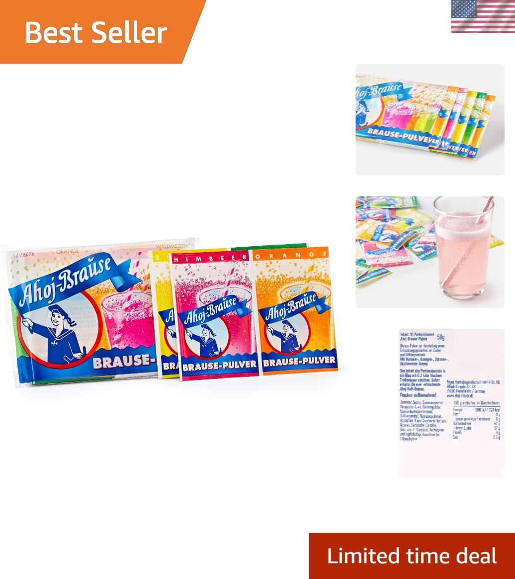 Assorted Fizzy Sherbet Sachets – Caffeine Free, 10 Count for Celebrations