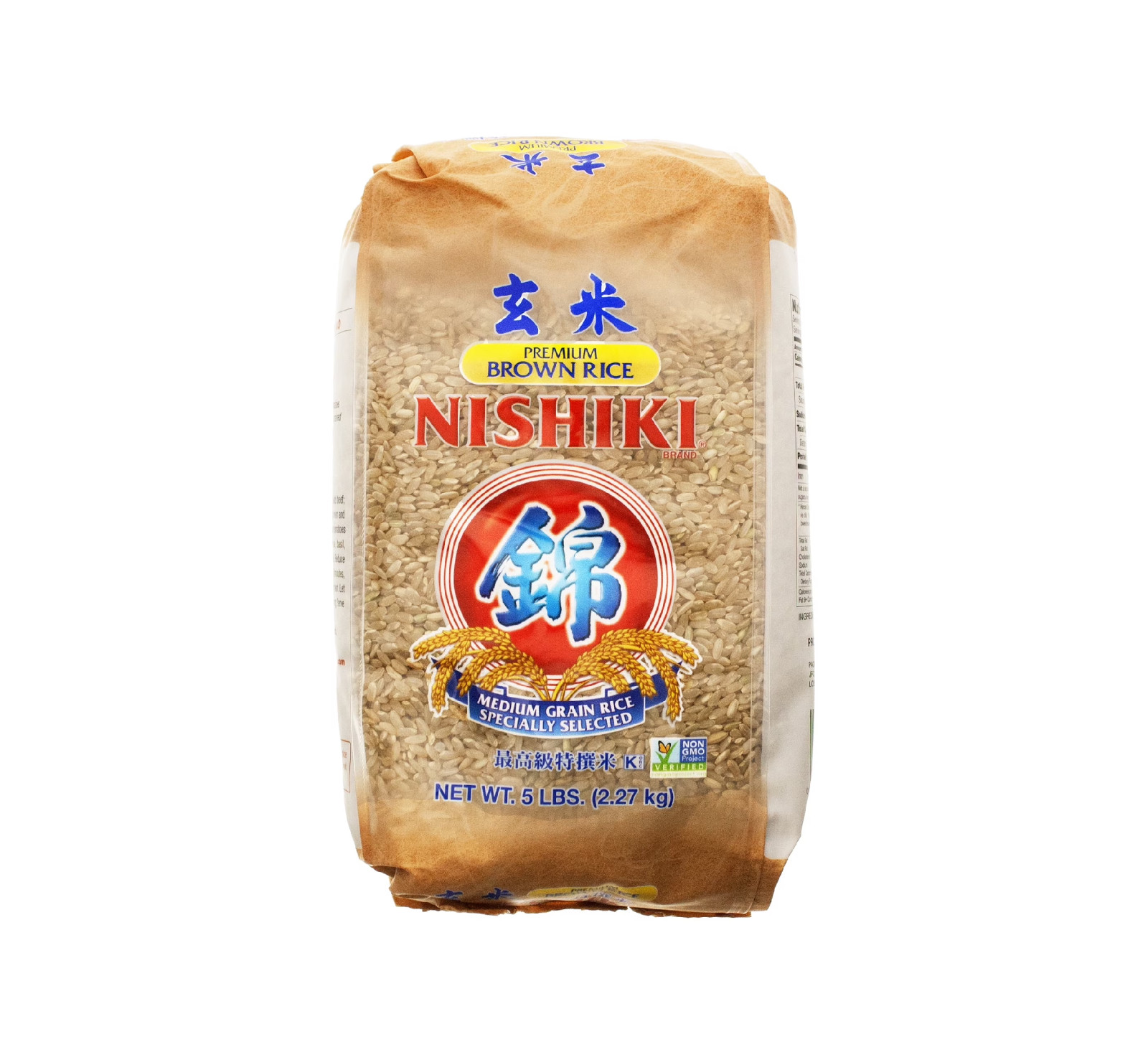 Nishiki Premium Medium Grain Brown Rice 5 lb Bag.